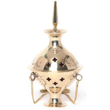 Load image into Gallery viewer, Hanging Brass Burner for cone incense and resins- 4", 6" and 8"