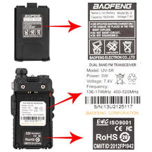 Load image into Gallery viewer, 6pcs BAOFENG 1.5" LCD 136~174MHz / 400~520MHz Dual Band Walkie Talkie