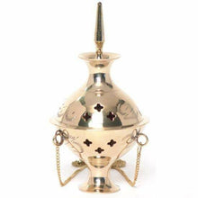 Load image into Gallery viewer, Hanging Brass Burner for cone incense and resins-  4", 6" and 8"
