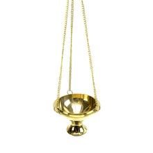 Load image into Gallery viewer, Hanging Brass Burner for cone incense and resins-  4", 6" and 8"
