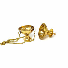 Load image into Gallery viewer, Hanging Brass Burner for cone incense and resins-  4", 6" and 8"
