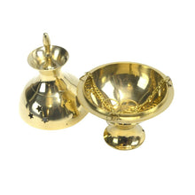 Load image into Gallery viewer, Hanging Brass Burner for cone incense and resins-  4", 6" and 8"
