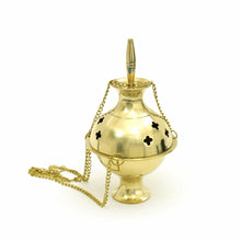 Load image into Gallery viewer, Hanging Brass Burner for cone incense and resins-  4", 6" and 8"
