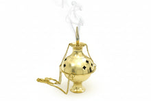 Load image into Gallery viewer, Hanging Brass Burner for cone incense and resins-  4", 6" and 8"
